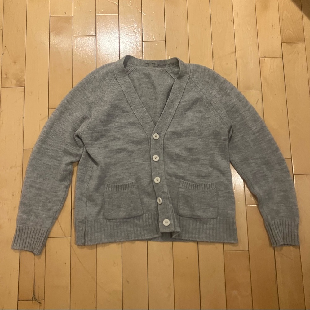 Vintage Grey Wool Babaa Style Cardigan